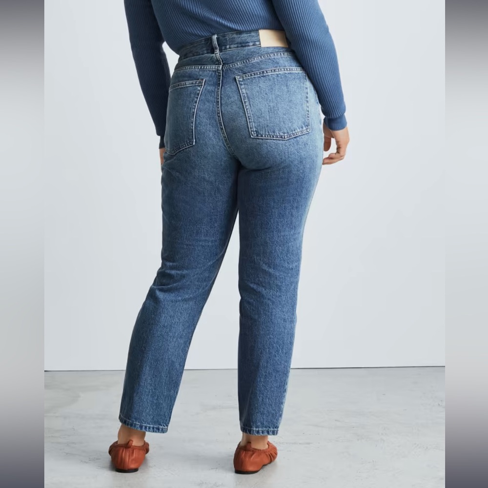 Everlane 90s Curvy Cheeky Straight Jean (Crop) in Vintage Mid Blue
